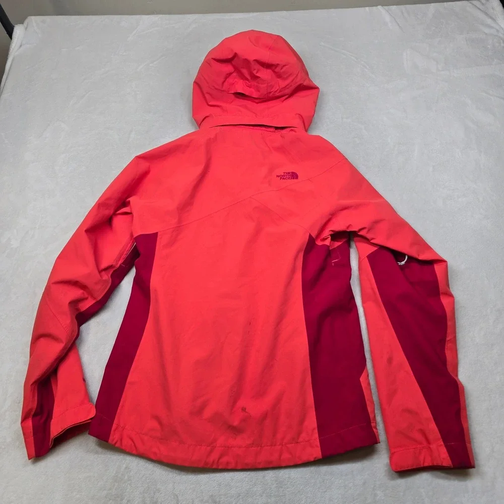 The North Face Hyvent Jacket‎ Womens Small Peach Orange Hood Rain Windbreaker